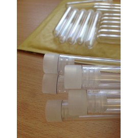 100 X Plastic Test Tubes,100X16mm,Complete With Push Caps CONSUMABLES_DIRECT