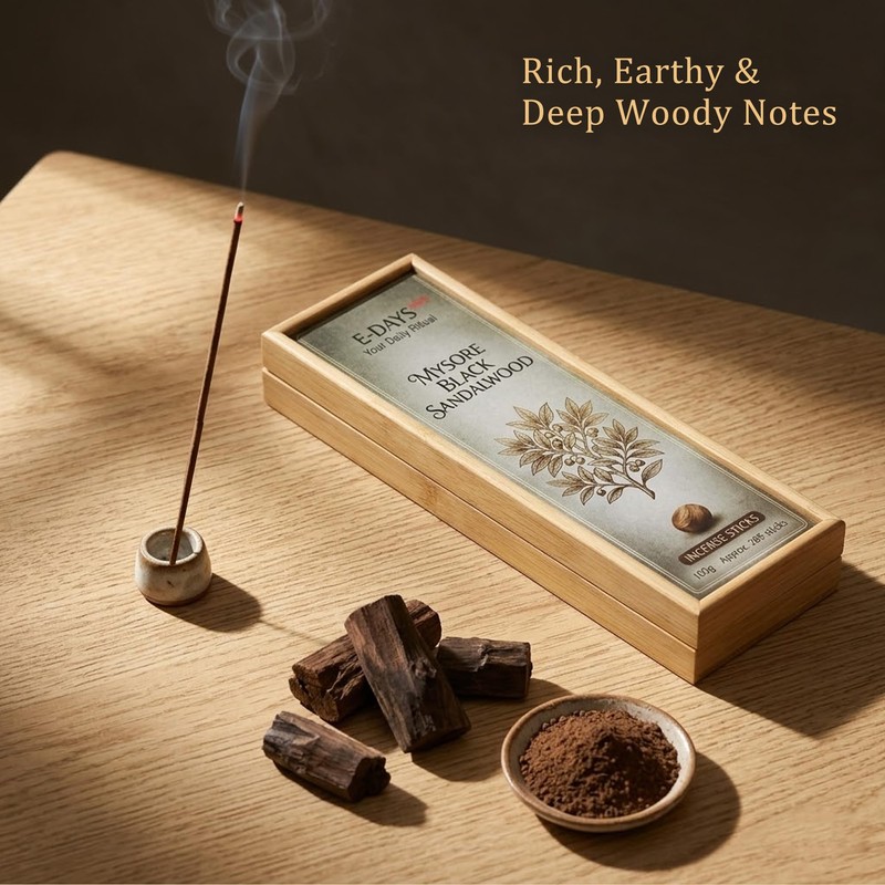 Mysore Sandalwood Incense Sticks – 100g, Approx. 285 Sticks