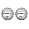 Set of 2 pcs 1-1/4" Saddle Bright Silver Round Slotted