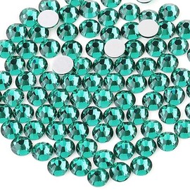 Beadsland Gemas redondas de cristal con parte posterior plana para decoración de uñas y manualidades con pegamento, circonita azul, 4.6-4.8mm, SS20/14
