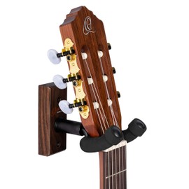 Ortega Guitars OGH-1WN Guitar Wall Hanger Wall Mount Natural Walnut Wood Base for Home or Studio, Includes Screws & Anchors