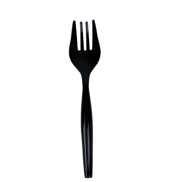 10" Black Heavy Duty 144 Pcs Disposable Plastic Serving Forks