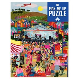 Talking Tables 1000 Piece Music Festival Puzzle for Adults with Matching Poster & Trivia Sheet | Colorful Jigsaw Illustrated Design, Birthday Present, Gifts Lovers, Coachella, Blue, PUZZ-PMU-Festival