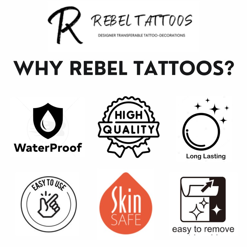 Rebel Tattoos -Temporary Tattoo Fake Tattoos Transferable Tattoo Freckles -