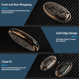 Ruiya Car Key Case Cover for Hyundai Tucson 2025 / Kona SX2 EV / Ioniq 6 / Sante Fe 2024 2025, Hyundai Key Shell TPU Key Case Cover Key Box Car Remote Controls Protective Cover, black