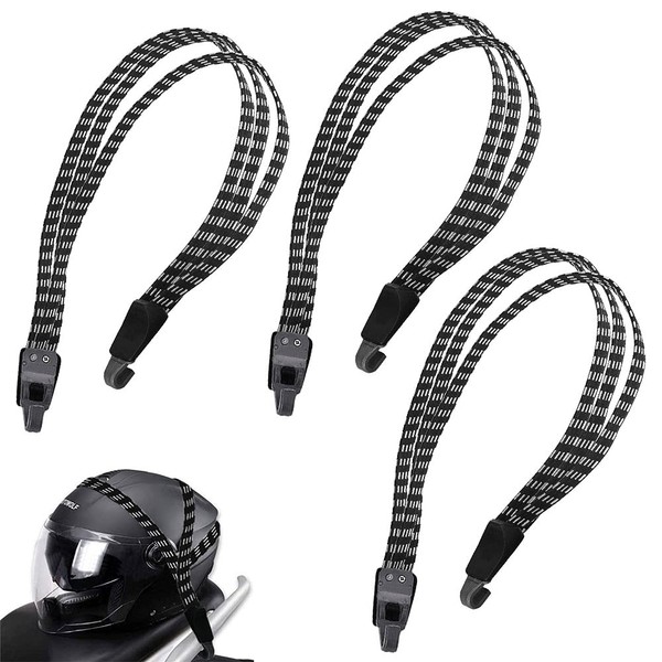 Rayong 3Pcs Elastic Bike Strap 68-100cm Bicycle Elastic Rope Adjustable Bike Bungee Cords with Hooks for Bicycle and Motorcycles, or Other Purposes