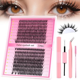 Pestañas Postizas Kit, Extensión De Pestañas Completo Naturales, 9-18mm  Pestañas Individuales, Kit De Pestañas, Mezcla 30d 40d, 9-18mm, 320 Piezas,  