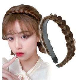 Herbeluemily Headband Braid Braid Hair Band Hair Arrangement, Easy, Hair Accessory, Cute, Light Brown