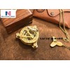4" Sundial Compass Solid Brass Sun Dial (3" w/Wooden Box)