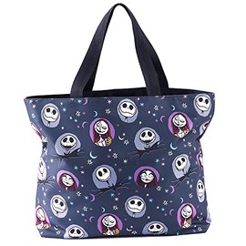 Nightmare Before Christmas Tote Jack Skellington Sally, Black, 13-3/4''W x 4-1/4''D x 19''H