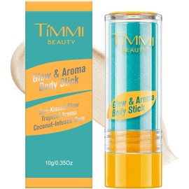 Iluminador Corporal en Barra con Aroma Tropical 10g Sun-Kissed Glow con Coco y Vitamina E Brillo Natural para Cuerpo y Rostro (01 Soft Champagne（Champagne Suave）)