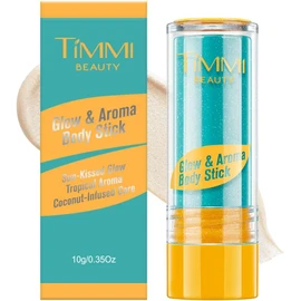 Iluminador Corporal en Barra con Aroma Tropical 10g Sun-Kissed Glow con Coco y Vitamina E Brillo Natural para Cuerpo y Rostro (01 Soft Champagne（Champagne Suave）)