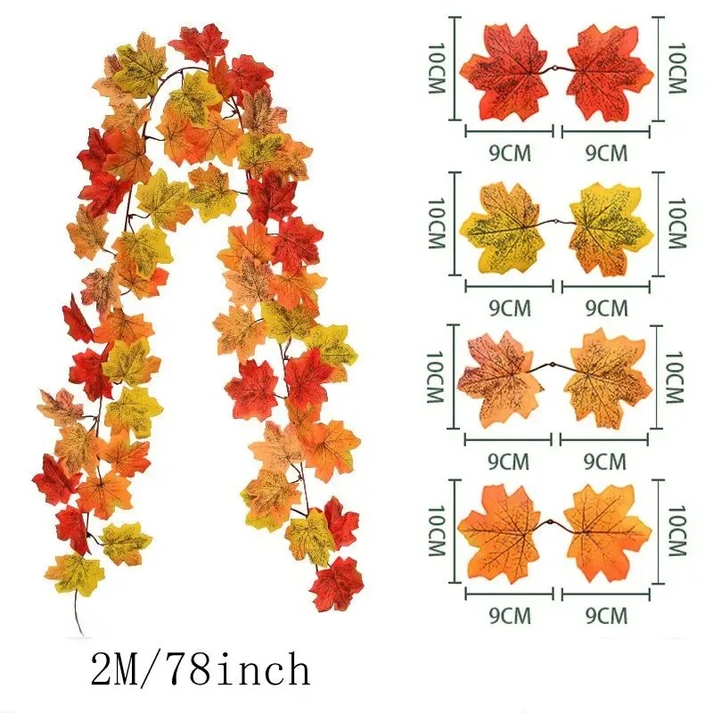 Artificial Maple Leaf Garland for Fall Decorating – Autumn Vine