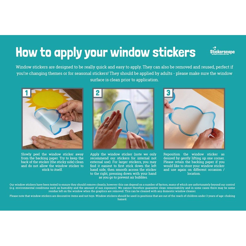 Stickerscape Easter Window Stickers (Bunnies - Option 1) | Easter