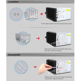 XTRONS Universal Double DIN Stereo Mounting Cage Kit 183 x 101 x 100 mm for Car Radio Headunit Cage Fitting Kit