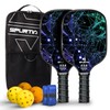 Spurtia Pickleball Paddles Set of 2 - USAPA Approved Fiberglass Pickle Ball Rackets with Balls, Grip Tapes and Carry Bag - Lightweight Pickleball Set for Men, Women and Beginners