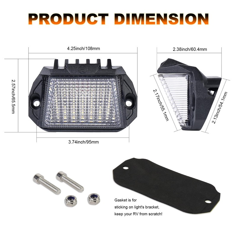 POVTOR RV Exterior LED Light, 39 LED Porch Light With