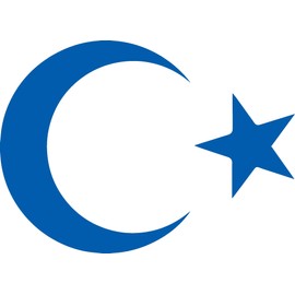 ANGDEST Islam Muslim Halfmoon Star (Azure Blue) (Set of 2) Premium Waterproof Vinyl Decal Stickers for Laptop Phone Accessory Helmet Car Window Bumper Mug Tuber Cup Door Wall Decoration