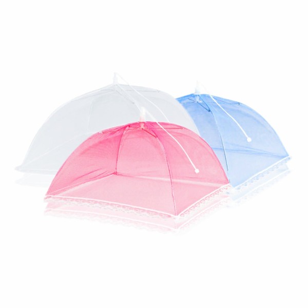 Food Covers Food Domes Mesh Pop Up Fine Net Umbrella Protector Screen Insect Bugs Fly Proof Collapsible Plate Serving Tent for Kitchen Bbqs Picnics Camping Outdoor Parties Assorted Colors 30cm (1pc)