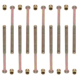 Coufce 10Pcs M6 x 100mm Bunk Bed Bolts,Hex Drive Socket Cap Furniture Bolts Barrel Nuts Set for Headboard, Bed Frame,Furniture (Zinc Plated)