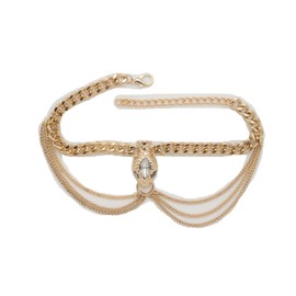 Trendy Fashion Jewelry Women Western Boot Chain Gold Metal Bracelet Anklet Bling Shoe Snake Head Waves Charm