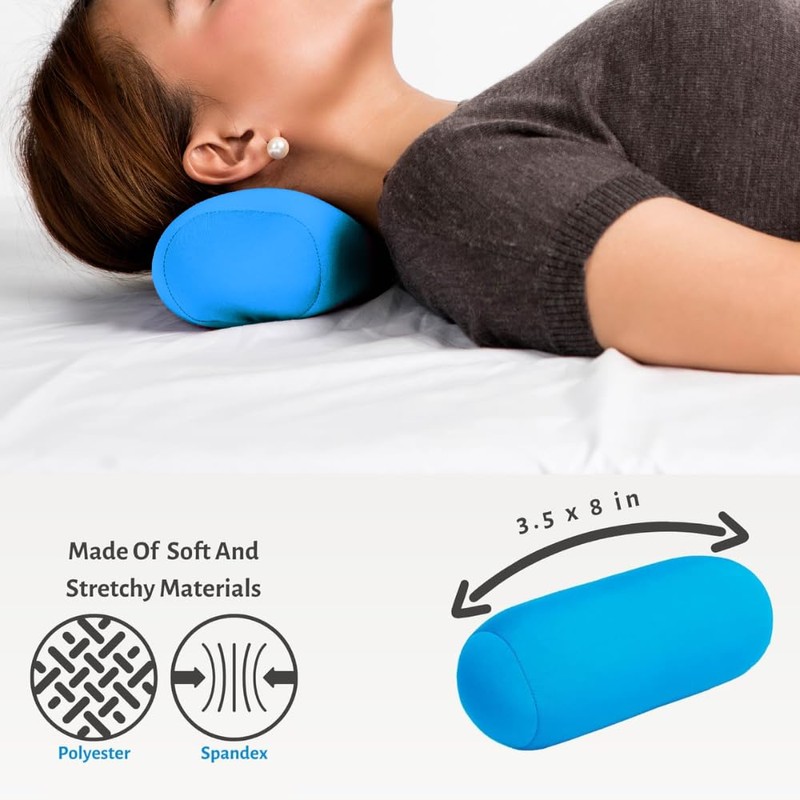Travel Fanatics Mini Microbead Pillow – 3.5"x8" Small Neck Pillow