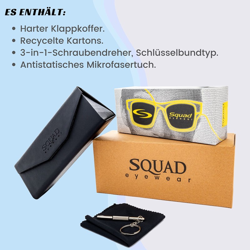 SQUAD Sunglasses for Men Rectangular Oversized Frame Black Pair Lens