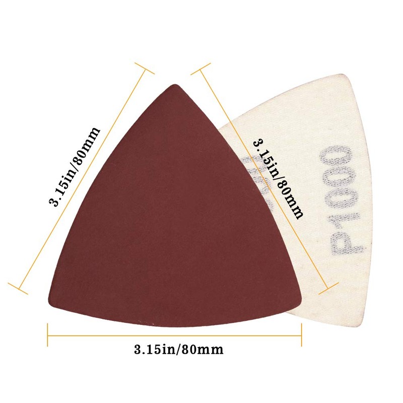 SPEEDWOX 30 Pcs Hook and Loop Triangle Sandpaper 1000 Grit