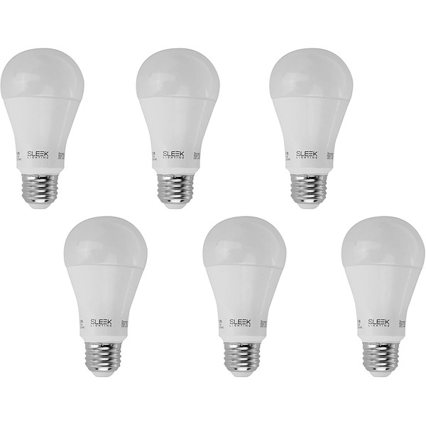 SleekLighting 13 watt led Light Bulbs Large A21, Dimmable General Purpose Household Light Bulb(240), Warm White (3000k) 1100 Lumens, E26 Medium Base,75 watt Light Bulbs Equivalent, UL (Pack of 6)