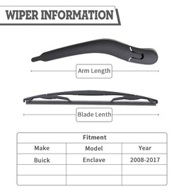 HODEE Rear Wiper Arm Blade Nut Set Replacement for Buick Enclave 2008-2017, Rear Wiper Cover Accessories Assembly, Wiper Cap Set for Back Windshield Window,OE:15280813