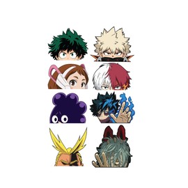My Hero Academia mini 8 Stickers Pack Anime Manga Decal Stickers, Ideal for Cars, Laptop, Skateboard, Wall Décor, UV Resistant 1.5'' x 2.5''