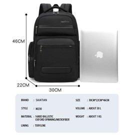 SAIA TIAN Professional Business Backpack for Men,15.6inch Laptop Compartment with Anti-Theft Zipper,Waterproof Travel Backpack for Office&Commute,Multiple Layers,Comfortable Carrying.