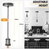 LEDSone Vintage Pendant Light Fitting,Industrial Ceiling Rose,Black, 1m Pendant Light,