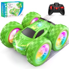 Wupuaait Remote Control Car for Kids, RC Stunt Cars Toys for Boys Ages 4-7 with Cool Double-Sided Pattern and LED Flash, 1:24 Vehicle Toy Car Hobby Racing Car Toys Gift for 3 4 5 6 7 8 9 Year Old Boys