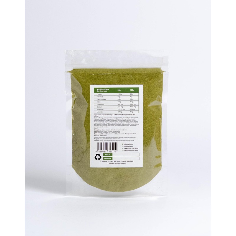 Ceylon Organic Moringa Powder, 100g, Rich Aroma, Unique Flavour