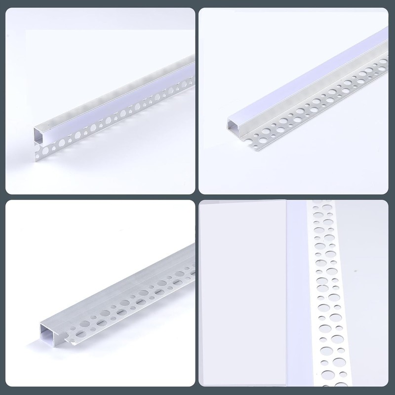 10 Pack Plaster-in LED Channel 6.6FT Recessed Drywall Aluminum Lighting