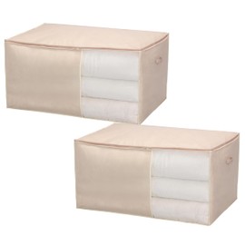 Towa Sangyo Futon Storage Bag SN Futon Bag 2 Pieces 100×65×50cm Feather Bed Storage Bag Non-Woven Fabric Large Capacity with Clear Window and Handle for Mattress Storage