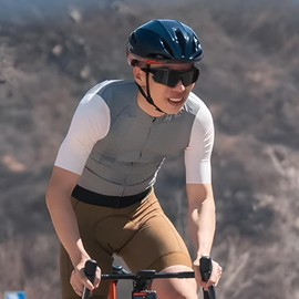 CaponiUV Photochromic Sports Sunglasses Cycling Glasses MTB Biking Removable Elastic Band (Half frame polarized gray)