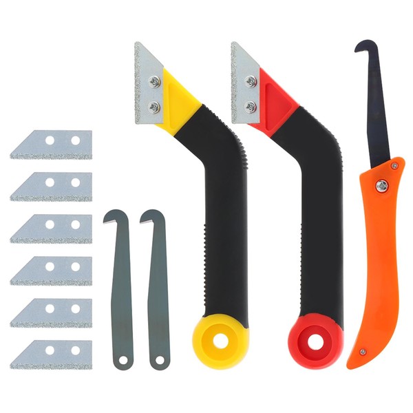 Zenquark 11Pcs Grout Removal Tool Set, 2 Grout Scraping Rake