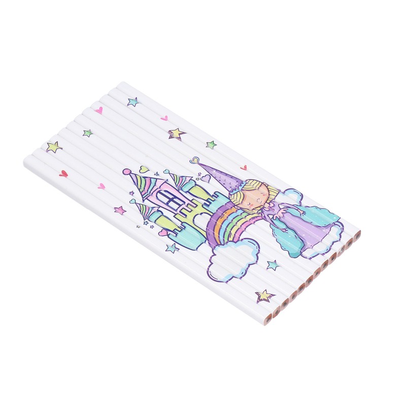 48Pcs Pencil Set Cute Puzzle Comfortable Grip Quadrilateral Design Cartoon