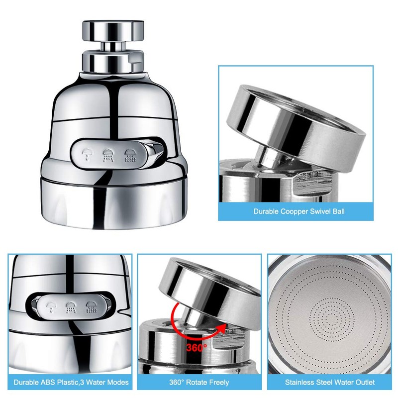 Faucet Sprayer Attachment, Rotate Swivel Water Saving Tap Aerator, Kitchen
