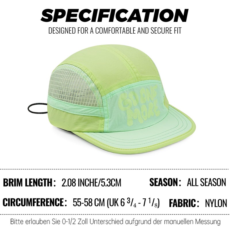 Clakllie Quick Dry 5 Panel Running Hat Breathable Mesh Hat