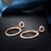 JINBAOYING Rose Gold Dangle Earrings with Stainless Steel Cubic Zirconia