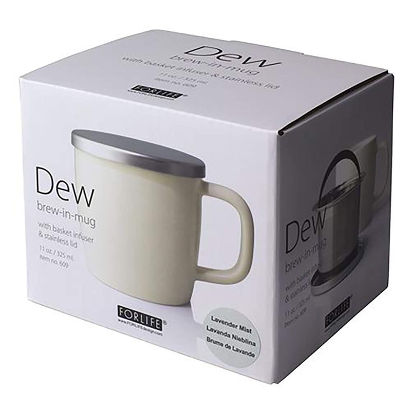 フォーライフ デュー ブリューイン マグカップ 325ml (茶こし・蓋付) グロス ホワイト 609Wht