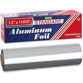 Urban Box Co. 12"x1000' Standard Aluminum Foil Roll Commercial-Grade Silver Wrap for Food Service, Catering, Baking & Home Use. Durable, Tear-Resistant, Heat-Safe Industrial Foil Roll