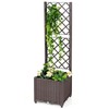 Giantex Raised Garden Bed with Trellis, Garden Planter for Vine