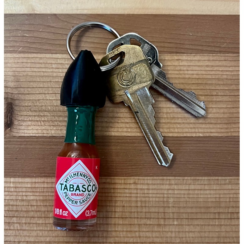 Hot Sauce Keychain with Mini Tabasco Sauce Bottle