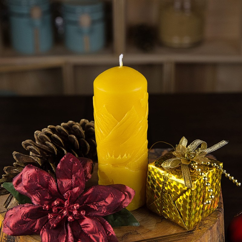 Nature Scene Beeswax Pillar