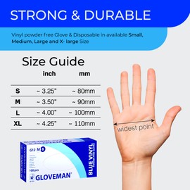 K-MART Gloveman Blue Vinyl Disposable Gloves (Box of 100) (Medium)