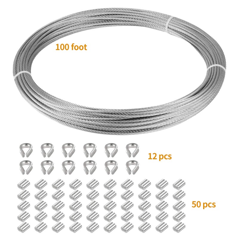 Eowpower 1/16 inch Stainless Steel 304 Aircraft Cable Wire Rope